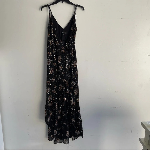 Lulus Adanna Black Floral Print Wrap Maxi Dress 22479 - Picture 4 of 11